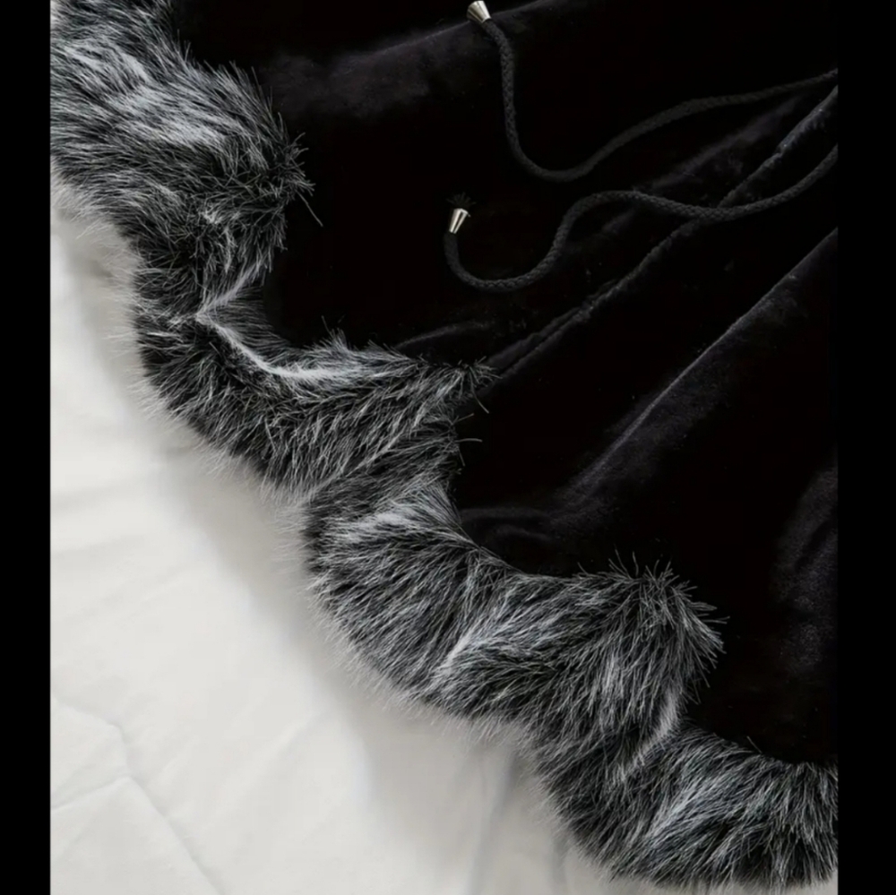 COPY - Women Casual Faux Mink Fur Coat With Fox Fur Collar Knitted Polyester Fa… - Picture 2 of 7